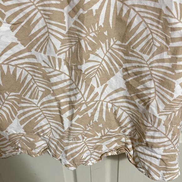 LOFT Womens Cream Linen Viscose Tropical Floral Tie Keyhole Back Dress Size 8 - Picture 5 of 8